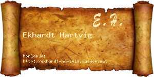 Ekhardt Hartvig névjegykártya